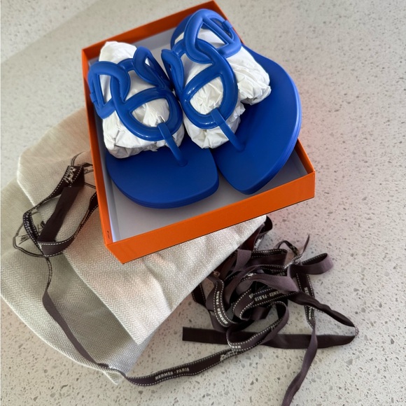 Hermes Egerie rubber sandal in blue size 40 - Picture 6 of 7